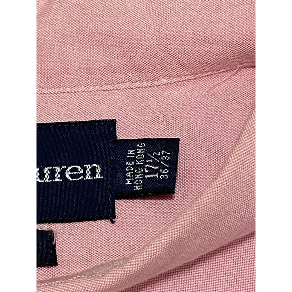Ralph‎ Lauren Men Dress Shirt 17.5 Pink Classic Fit Button Down Long Sleeve - Picture 10 of 11